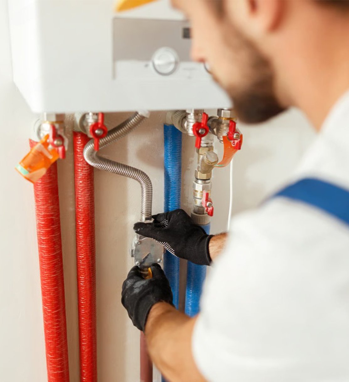 Students in plumbing training